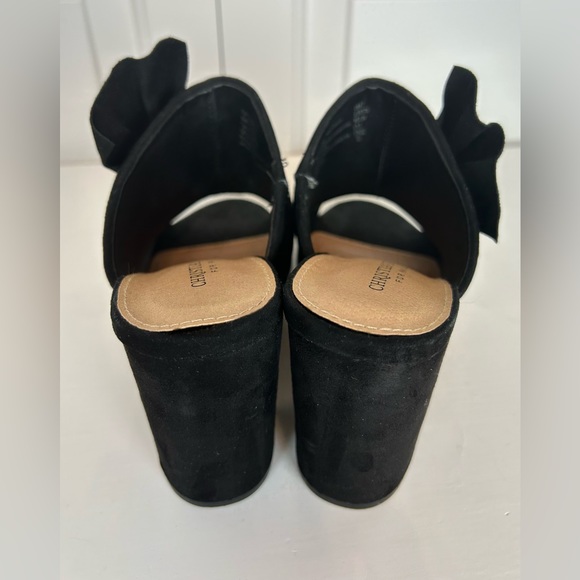 CHRISTIAN SIRIANO Black Faux Suede High Heel Mules Shoes - Picture 9 of 11